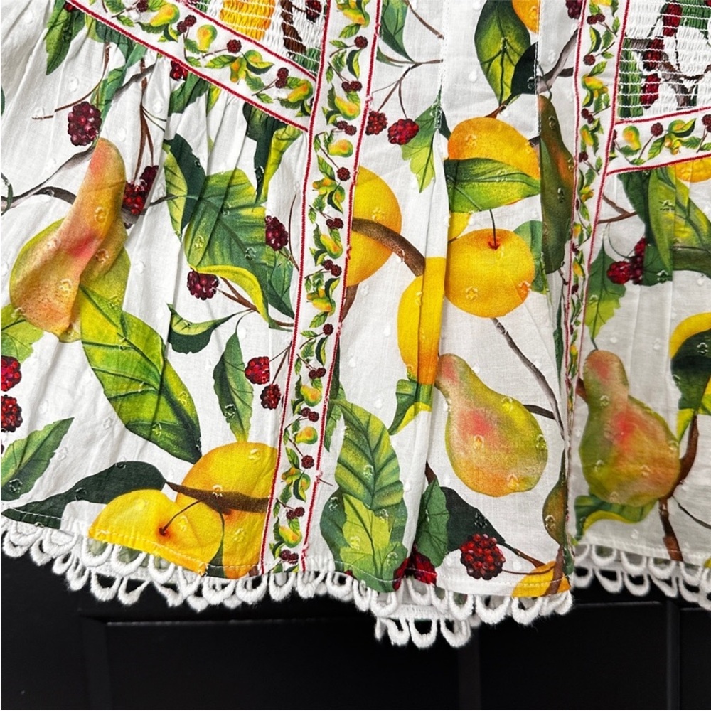 Farm Rio Off-White Fruit Orchard Mini Skirt Small - Picture 4 of 5